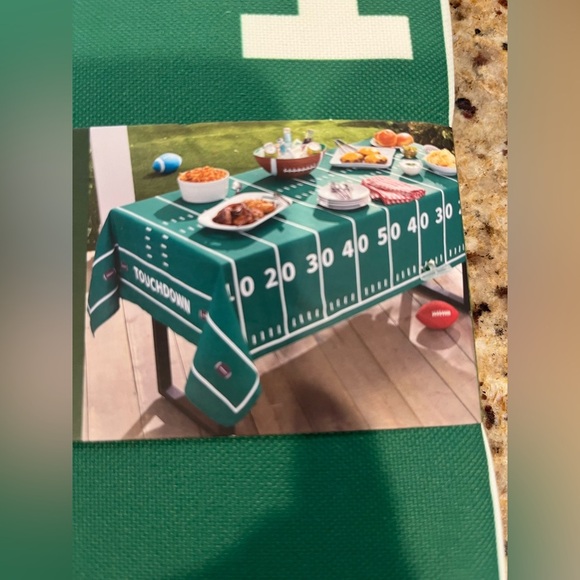 Game Day Green Football Field Tablecloth - Picture 3 of 3